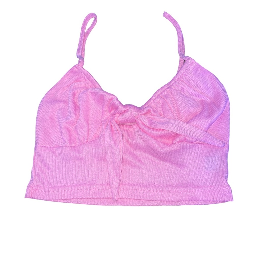 Pink bow crop top